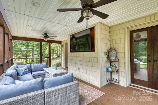 924 Holly Rd, Rock Hill, SC 29730 - sunroom with a ceiling fan and outdoor lounge area