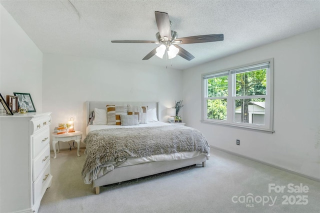 924 Holly Rd, Rock Hill, SC 29730 - bedroom with light colored carpet, a textured ceiling, and a ceiling fan