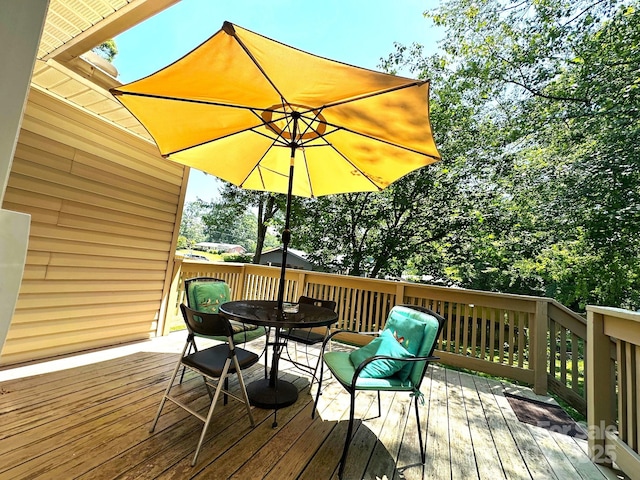 25 Norman Rd, Fletcher, NC 28732 - wooden terrace with outdoor dining space