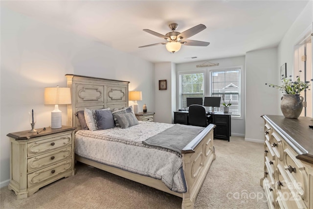1076 Chicory Trce, Clover, SC 29710 - bedroom featuring light colored carpet, a desk, and a ceiling fan