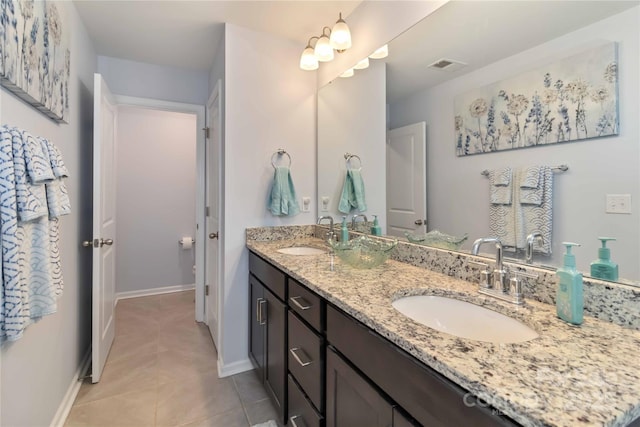 1076 Chicory Trce, Clover, SC 29710 - full bathroom featuring double vanity and tile patterned flooring