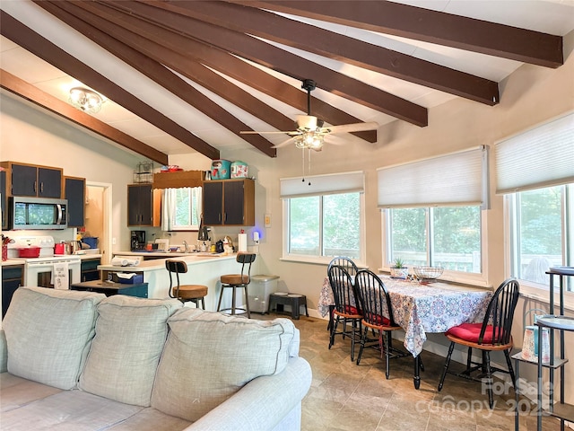 171 Windy Hill Dr, Franklin, NC 28734 - living room with healthy amount of natural light and ceiling fan
