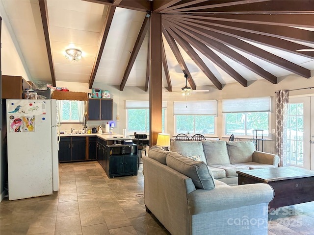 171 Windy Hill Dr, Franklin, NC 28734 - living room with a ceiling fan