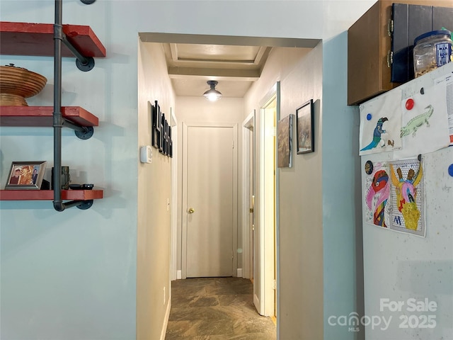 171 Windy Hill Dr, Franklin, NC 28734 - hallway featuring stone finish flooring and baseboards