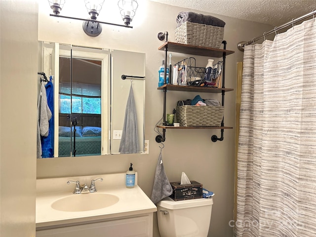 171 Windy Hill Dr, Franklin, NC 28734 - full bathroom featuring vanity, a textured ceiling, and a shower with shower curtain