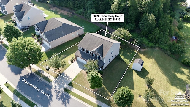 6029 Piscataway Ct, Rock Hill, SC 29732 - aerial view of residential area with property boundaries highlighted