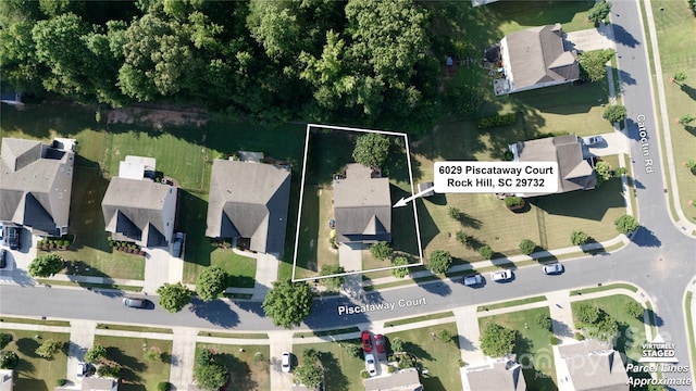 6029 Piscataway Ct, Rock Hill, SC 29732 - aerial view of property and surrounding area with nearby suburban area