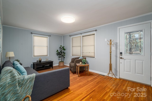 302 Planetree Dr, Belmont, NC 28012 - living room featuring light wood-style flooring and ornamental molding