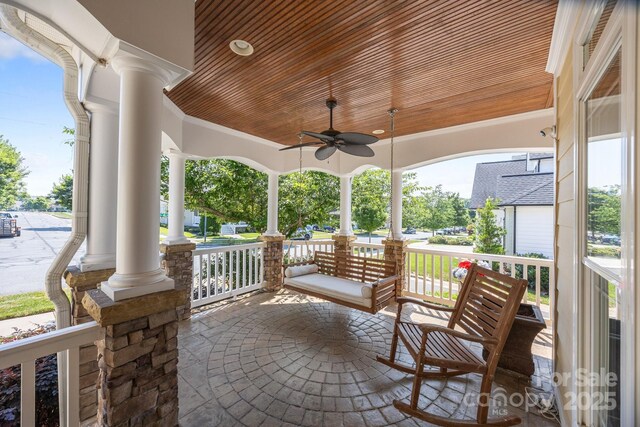 3211 Keady Mill Loop, Kannapolis, NC 28081 - covered porch with ceiling fan