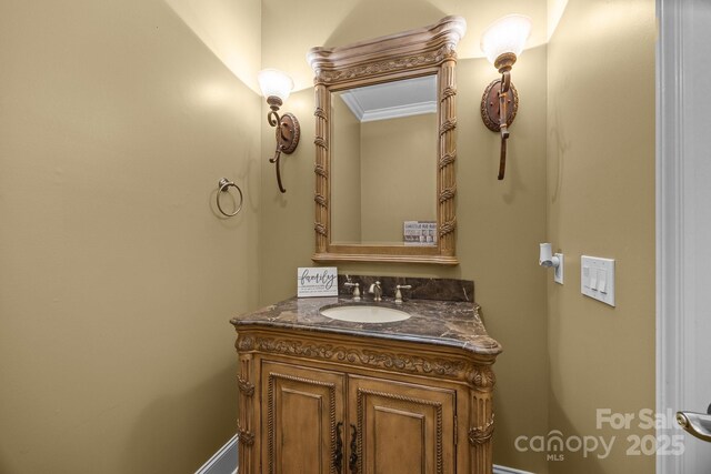 3211 Keady Mill Loop, Kannapolis, NC 28081 - bathroom with vanity and ornamental molding