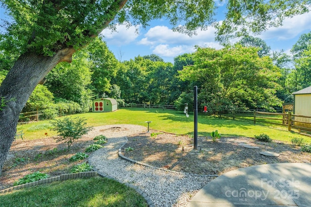 8909 Raven Park Dr, Charlotte, NC 28216 - view of yard with a storage shed