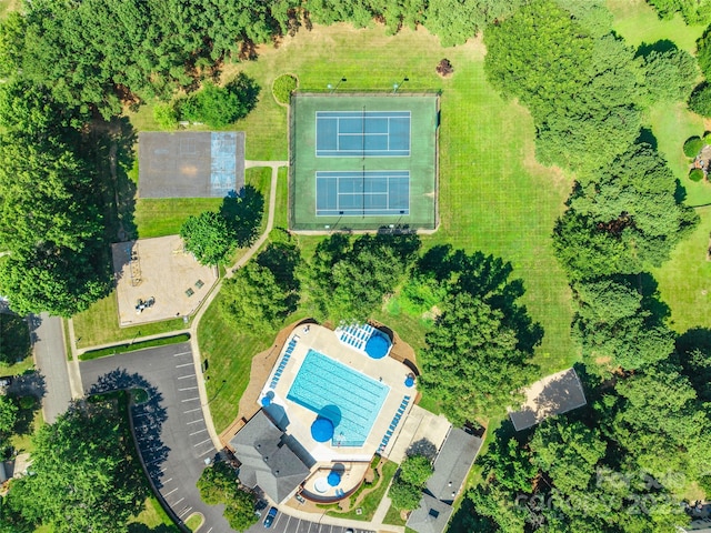 8909 Raven Park Dr, Charlotte, NC 28216 - aerial view of property's location with a pool area