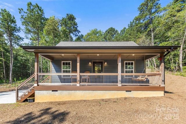 8333 Catawba Cove Dr, Belmont, NC 28012 - view of front of house with a porch, crawl space, and stairway