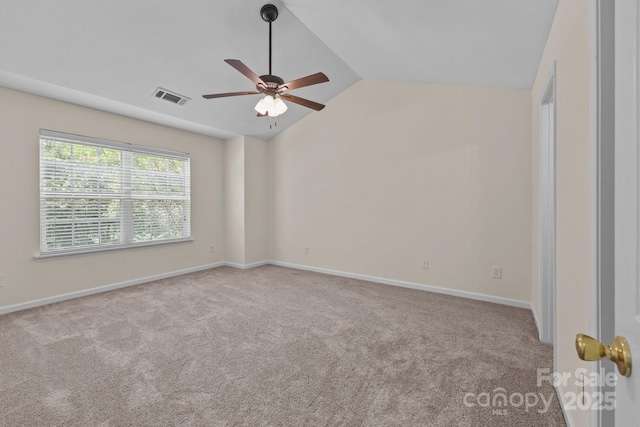 348 Tidmarsh Ct NW, Concord, NC 28027 - carpeted empty room with vaulted ceiling and ceiling fan