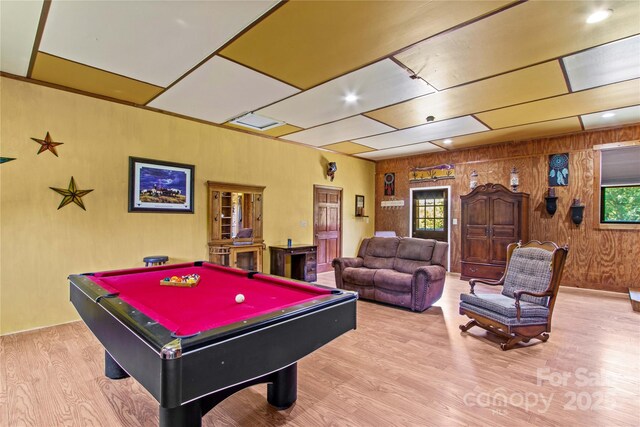 144 J And W Rd, Olin, NC 28660 - rec room with billiards, wood finished floors, healthy amount of natural light, and wooden walls