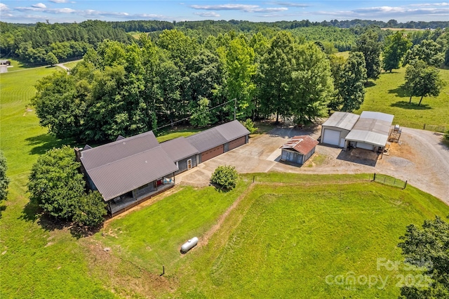 144 J And W Rd, Olin, NC 28660 - aerial view of property and surrounding area with a heavily wooded area