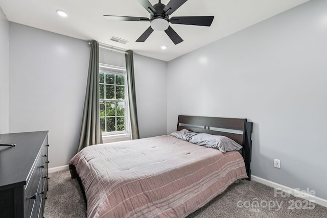 16009 Stuarts Draft Ct, Charlotte, NC 28278 - carpeted bedroom featuring ceiling fan and recessed lighting