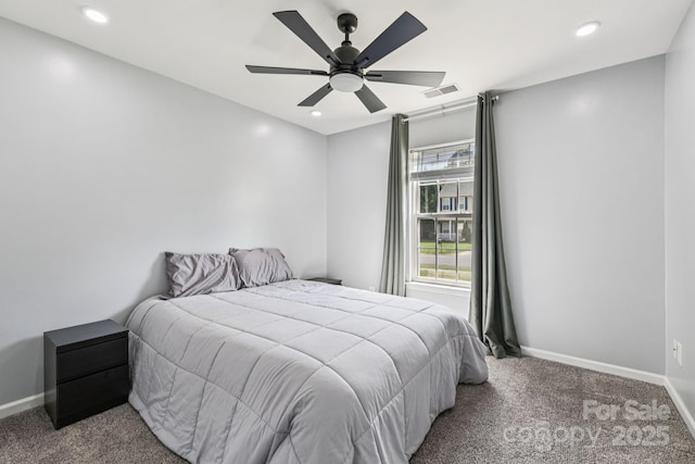 16009 Stuarts Draft Ct, Charlotte, NC 28278 - bedroom featuring carpet floors, recessed lighting, and ceiling fan