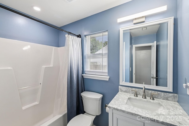 16009 Stuarts Draft Ct, Charlotte, NC 28278 - bathroom with vanity and shower / bathtub combination with curtain