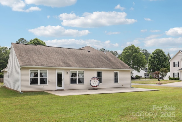 16009 Stuarts Draft Ct, Charlotte, NC 28278 - rear view of property with a patio area, a yard, and roof with shingles