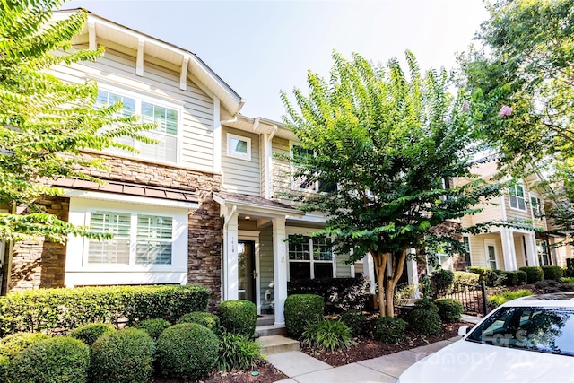 141 Leyton Loop Unit B, Mooresville, NC 28117 - view of property with stone siding