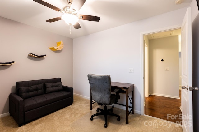 141 Leyton Loop Unit B, Mooresville, NC 28117 - carpeted office featuring attic access and a ceiling fan