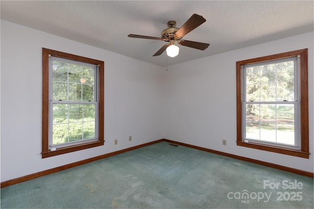 621 Big Lick Rd, Oakboro, NC 28129 - unfurnished room with plenty of natural light, carpet, ceiling fan, and a textured ceiling