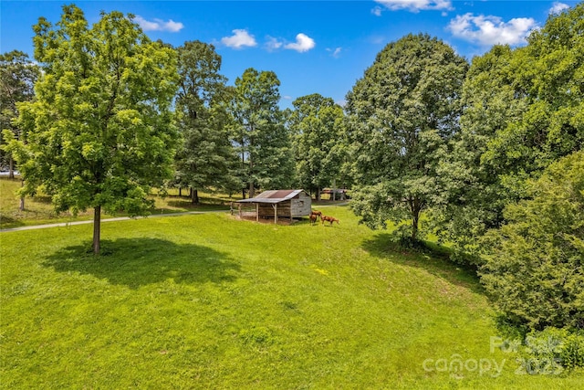 179 J And W Rd, Olin, NC 28660 - view of grassy yard featuring an outbuilding and exterior structure