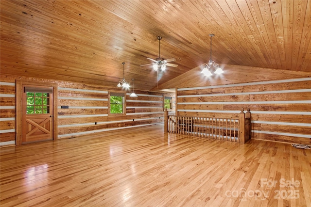 179 J And W Rd, Olin, NC 28660 - bonus room with vaulted ceiling, wood ceiling, wood finished floors, and ceiling fan