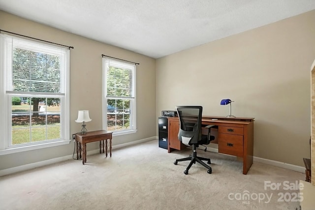 11100 Painted Tree Rd, Charlotte, NC 28226 - office area featuring light carpet and a textured ceiling