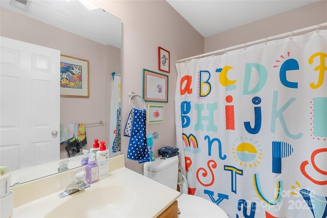 7410 Derby Meadows Ct, Charlotte, NC 28216 - bathroom with vanity and a shower with curtain