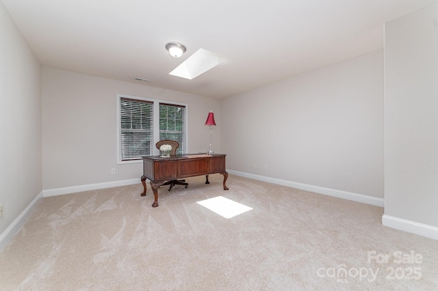 9836 Coatbridge Dr NW, Charlotte, NC 28269 - carpeted office with a skylight and baseboards