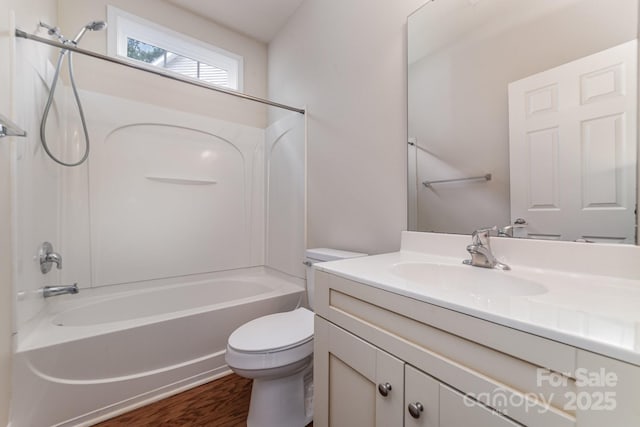 9836 Coatbridge Dr NW, Charlotte, NC 28269 - full bathroom featuring vanity, washtub / shower combination, and wood finished floors