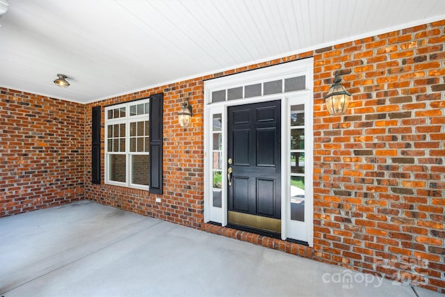 20308 Ridgebrook Ln, Locust, NC 28097 - doorway to property featuring brick siding and a porch