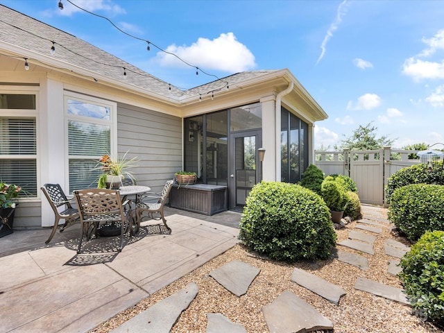 1313 Haywood Park Dr Unit 11, Waxhaw, NC 28173 - view of patio / terrace featuring a sunroom and outdoor dining area