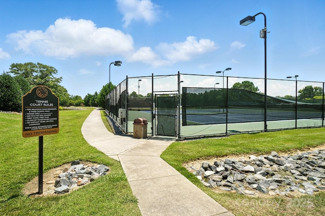 247 Aylesbury Ln, Indian Trail, NC 28079 - view of tennis court with a gate