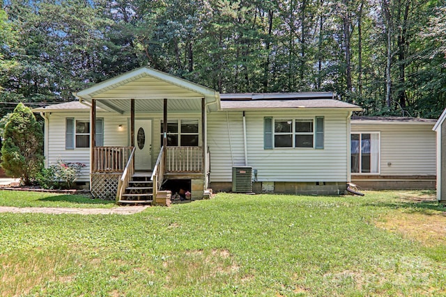 1416 Roy Dula Pl SW, Lenoir, NC 28645 - view of front of property with crawl space, covered porch, a front lawn, and roof with shingles