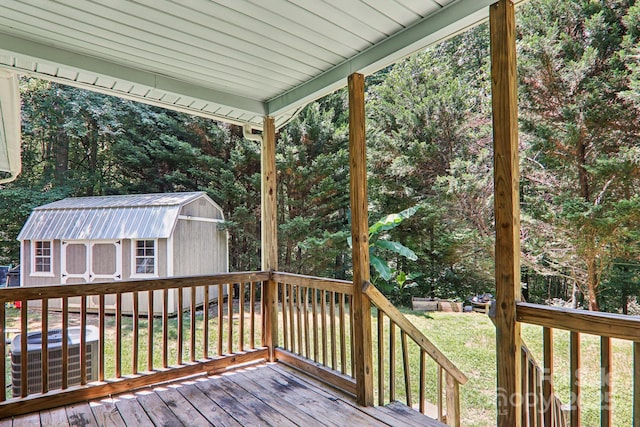 1416 Roy Dula Pl SW, Lenoir, NC 28645 - deck with a storage shed and a lawn
