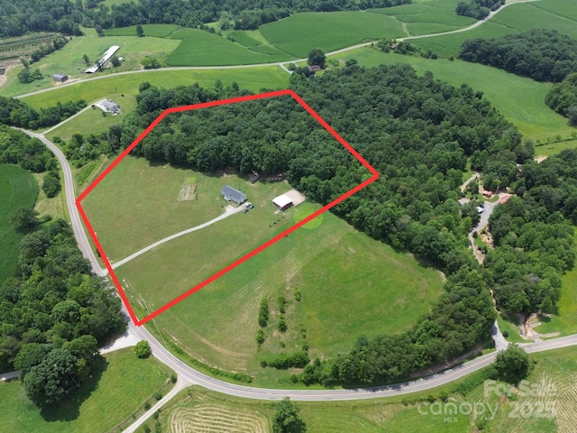 485 Calloway Rd, Lowgap, NC 27024 - aerial view of sparsely populated area featuring property parcel outlined