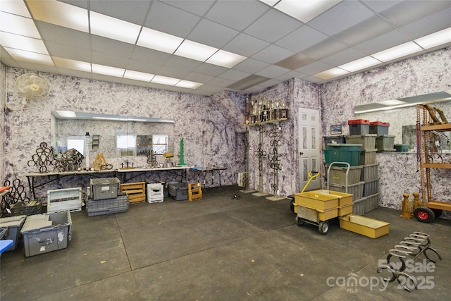 3149 Simmons St, Kannapolis, NC 28083 - miscellaneous room with concrete floors and a drop ceiling