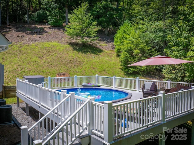 7376 NC-181 Hwy, Morganton, NC 28655 - view of pool featuring a wooden deck