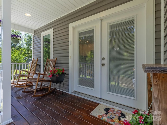7376 NC-181 Hwy, Morganton, NC 28655 - wooden porch featuring french doors