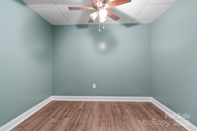 2705 N Center St Unit 76, Hickory, NC 28601 - spare room featuring a paneled ceiling, wood finished floors, and ceiling fan