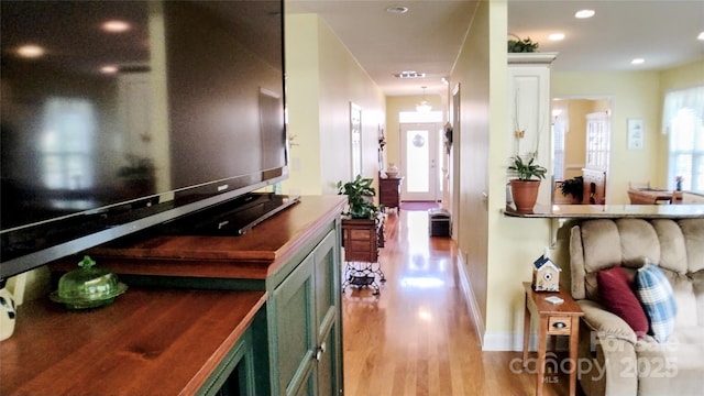 22 Florian Ln, Fletcher, NC 28732 - corridor featuring light wood finished floors and recessed lighting