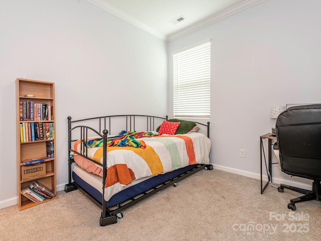 1711 Woodend Dr, Indian Trail, NC 28079 - carpeted bedroom featuring ornamental molding and baseboards