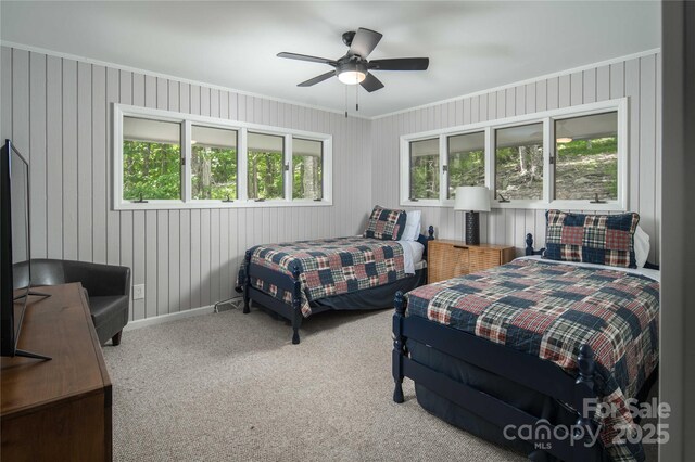 1648 Skyland Dr Unit 77, Seven Devils, NC 28604 - carpeted bedroom with crown molding and ceiling fan