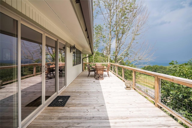 1648 Skyland Dr Unit 77, Seven Devils, NC 28604 - wooden deck with outdoor dining area