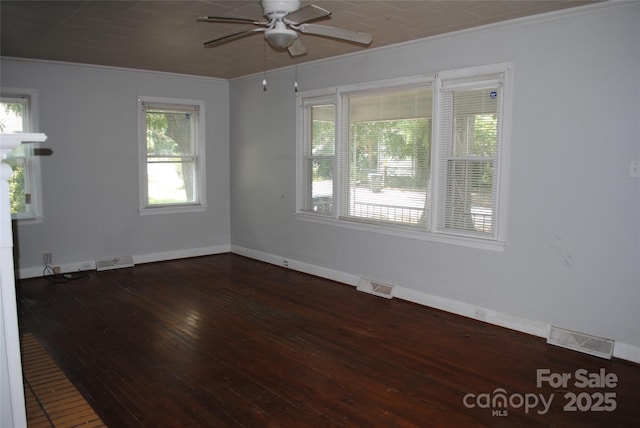 1125 Fries St, Salisbury, NC 28144 - unfurnished room with crown molding, hardwood / wood-style floors, and ceiling fan