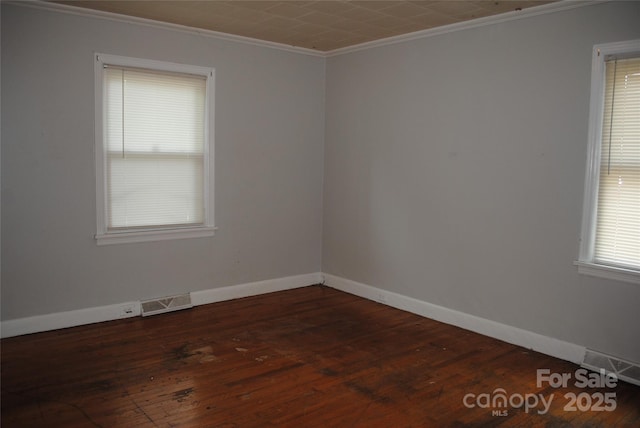 1125 Fries St, Salisbury, NC 28144 - unfurnished room with crown molding and dark wood finished floors
