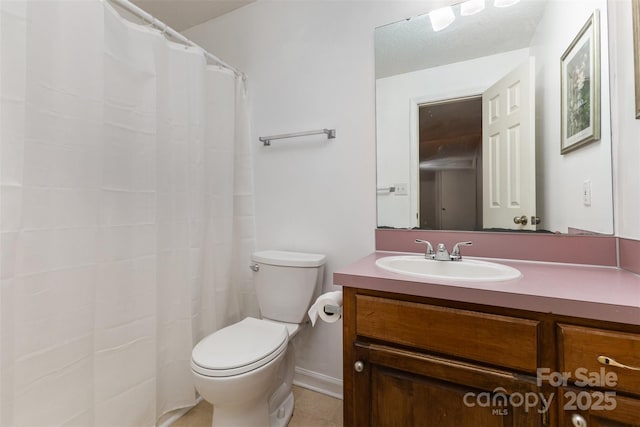 101 Citation Ln, Gastonia, NC 28056 - bathroom featuring vanity, tile patterned floors, and curtained shower